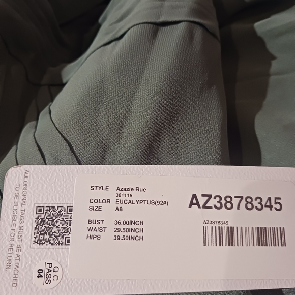 AZAZIE RUEA-Line Pleated Chiffon Floor-Length Dress EUCALYPTUS - Picture 7 of 7